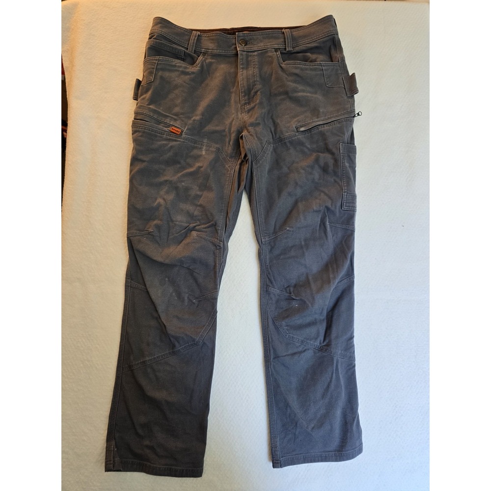 BRUNT The Martin Pant 36x32 Gray Work Pants Utility Stretch Canvas Workwear